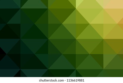 Dark Green, Red vector abstract polygonal background. Triangular geometric sample with gradient.  A completely new design for your leaflet.