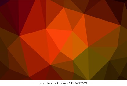 Dark Green, Red vector abstract mosaic backdrop. Creative geometric illustration in Origami style with gradient. Best triangular design for your business.