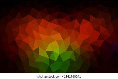Dark Green, Red vector abstract polygonal pattern. Colorful illustration in polygonal style with gradient. Brand new design for your business.