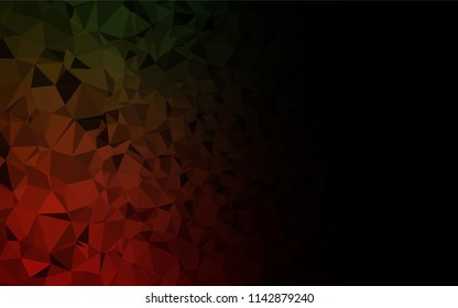 Dark Green, Red vector abstract mosaic pattern. Modern geometrical abstract illustration with gradient. The best triangular design for your business.