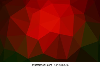 Dark Green, Red vector abstract mosaic background. Geometric illustration in Origami style with gradient.  A completely new template for your business design.