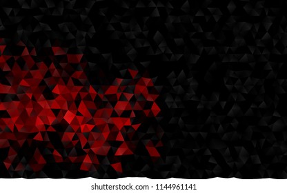 Dark Green, Red vector abstract mosaic background. Triangular geometric sample with gradient.  The template can be used as a background for cell phones.