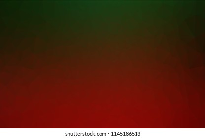Dark Green, Red vector abstract mosaic backdrop. A vague abstract illustration with gradient. The elegant pattern can be used as part of a brand book.