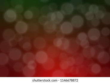 Dark Green, Red vector abstract bright background. A completely new color illustration in a bokeh style. Brand new design for your business.