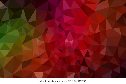 Dark Green, Red vector abstract polygonal template. Creative illustration in halftone style with triangles. Brand new design for your business.