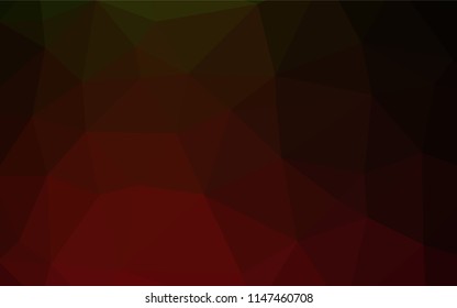 Dark Green, Red vector abstract polygonal texture. Shining colored illustration in a Brand new style. The best triangular design for your business.