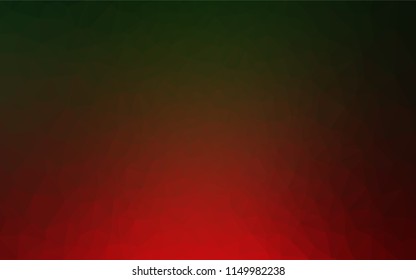 Dark Green, Red vector abstract mosaic backdrop. A vague abstract illustration with gradient. A completely new design for your business.