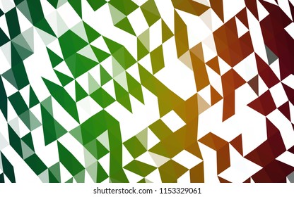 Dark Green, Red vector abstract mosaic background. Shining illustration, which consist of triangles. Triangular pattern for your business design.