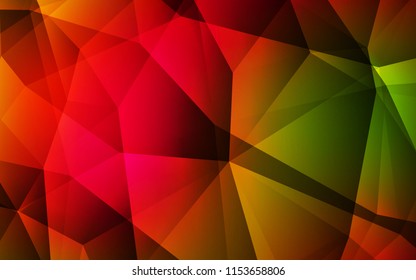 Dark Green, Red vector abstract polygonal pattern. Colorful illustration in abstract style with triangles. Template for cell phone's backgrounds.