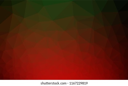 Dark Green, Red vector abstract mosaic backdrop. Glitter abstract illustration with an elegant design. The textured pattern can be used for background.