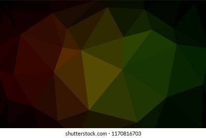Dark Green, Red vector abstract polygonal template. Geometric illustration in Origami style with gradient.  Brand new design for your business.