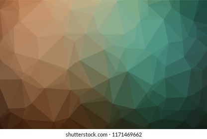 Dark Green, Red vector abstract polygonal layout. A vague abstract illustration with gradient. A completely new design for your business.