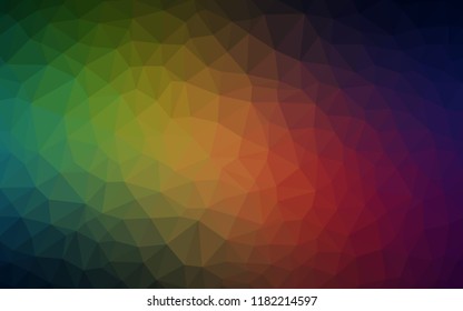 Dark Green, Red vector abstract polygonal template. Shining polygonal illustration, which consist of triangles. Triangular pattern for your design.