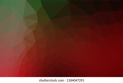 Dark Green, Red vector abstract polygonal texture. Glitter abstract illustration with an elegant design. The template can be used as a background for cell phones.