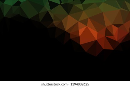 Dark Green, Red vector abstract polygonal cover. Creative illustration in halftone style with gradient. The polygonal design can be used for your web site.