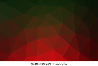 Dark Green, Red vector abstract polygonal texture. Colorful abstract illustration with gradient. The template can be used as a background for cell phones.