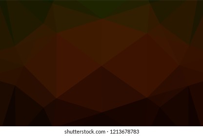 Dark Green, Red vector abstract mosaic background. Geometric illustration in Origami style with gradient.  Triangular pattern for your business design.