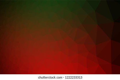 Dark Green, Red vector abstract polygonal layout. Geometric illustration in Origami style with gradient.  The best triangular design for your business.