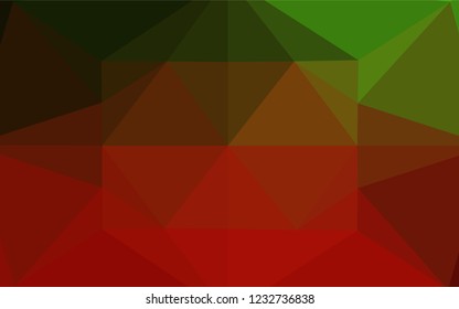 Dark Green, Red vector abstract mosaic backdrop. Creative illustration in halftone style with gradient. The textured pattern can be used for background.