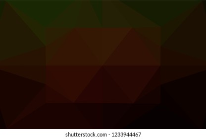 Dark Green, Red vector abstract polygonal cover. Brand new colored illustration in blurry style with gradient. The textured pattern can be used for background.