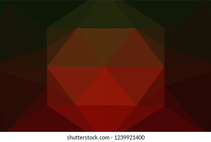 Dark Green, Red vector abstract polygonal cover. Creative geometric illustration in Origami style with gradient. Triangular pattern for your business design.