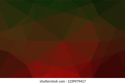 Dark Green, Red vector abstract mosaic pattern. Creative illustration in halftone style with gradient. Brand new style for your business design.
