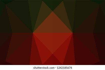 Dark Green, Red vector abstract polygonal layout. A sample with polygonal shapes. The elegant pattern can be used as part of a brand book.