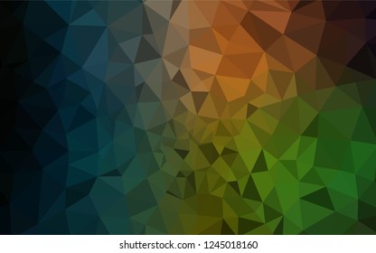 Dark Green, Red vector abstract mosaic background. Shining colorful illustration with triangles. New template for your brand book.