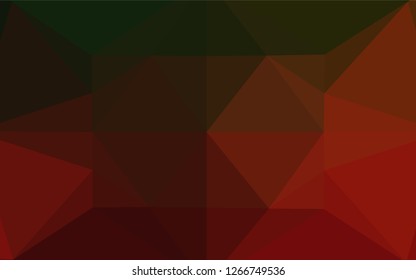 Dark Green, Red vector abstract polygonal layout. An elegant bright illustration with gradient. A new texture for your design.