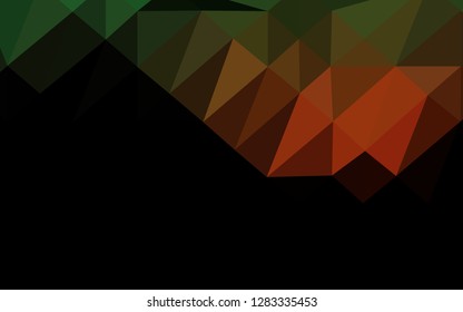 Dark Green, Red vector abstract mosaic background. An elegant bright illustration with gradient. Template for a cell phone background.