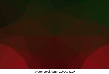 Dark Green, Red vector abstract mosaic backdrop. Glitter abstract illustration with an elegant design. The best triangular design for your business.