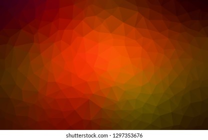 Dark Green, Red vector abstract polygonal background. Creative geometric illustration in Origami style with gradient. Polygonal design for your web site.