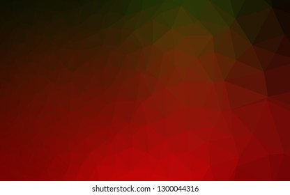 Dark Green, Red vector abstract polygonal texture. An elegant bright illustration with gradient. Brand new design for your business.