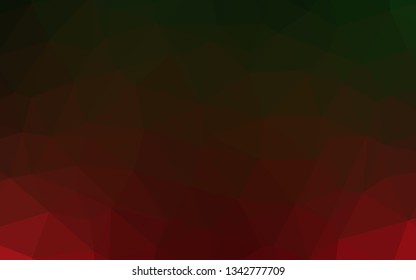 Dark Green, Red vector abstract mosaic backdrop. Brand new colorful illustration in with gradient. Template for a cell phone background.