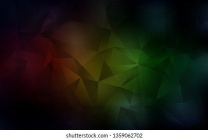Dark Green, Red vector abstract polygonal template. Modern abstract illustration with triangles. Completely new template for your banner.