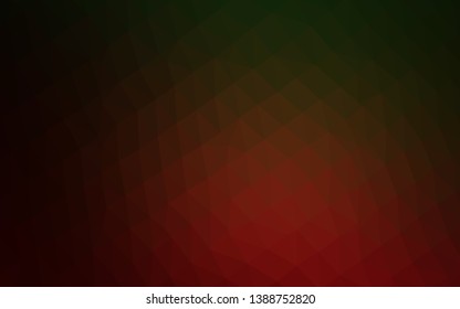 Dark Green, Red vector abstract mosaic backdrop. Colorful illustration in abstract style with gradient. Completely new design for your business.