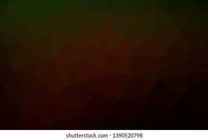Dark Green, Red vector abstract polygonal texture. A completely new color illustration in a vague style. Completely new template for your business design.