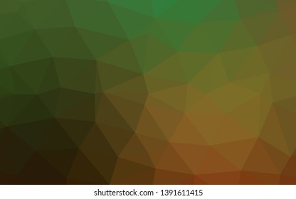 Dark Green, Red vector abstract mosaic pattern. Shining illustration, which consist of triangles. The best triangular design for your business.