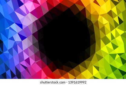 Dark Green, Red vector abstract mosaic background. Glitter abstract illustration with an elegant design. The best triangular design for your business.
