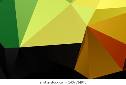 Dark Green, Red vector abstract polygonal texture. Shining illustration, which consist of triangles. Template for a cell phone background.