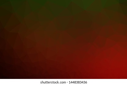 Dark Green, Red vector abstract mosaic pattern. A vague abstract illustration with gradient. Template for your brand book.