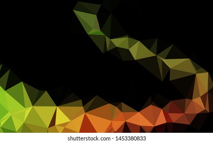 Dark Green, Red vector abstract mosaic background. Glitter abstract illustration with an elegant design. The best triangular design for your business.