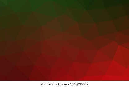 Dark Green, Red vector abstract mosaic backdrop. Creative illustration in halftone style with gradient. Template for a cell phone background.