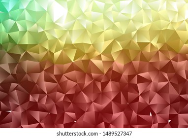 Dark Green, Red vector abstract mosaic backdrop. A vague abstract illustration with gradient. Triangular pattern for your business design.