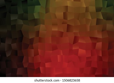 Dark Green, Red vector abstract mosaic background. An elegant bright illustration with gradient. Template for a cell phone background.