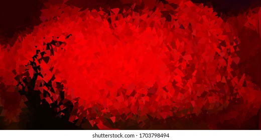 Dunkelgrüner, roter Vektorillustration abstrakter Dreieckshintergrund. Dekorative farbige Illustration mit abstrakten Dreiecken. Beispiel für Ihre Designs.