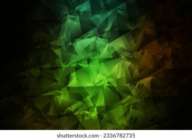 Oscuro Verde, el fondo abstracto del mosaico del vector rojo. Ilustración poligonal brillante, que consiste en triángulos. Patrón triangular para tu diseño.