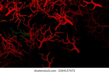 Green oscuro, diseño abstracto vectorial rojo con hojas, ramas. Saltos y ramas con gradiente sobre fondo blanco. Nueva plantilla para tu libro de marcas.