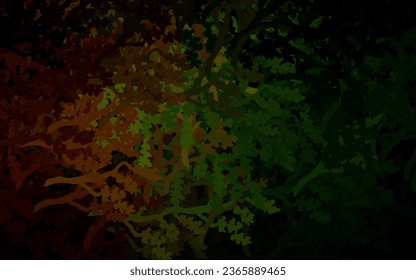 Dark Green, Red vector abstract background with leaves, branches. Brand new colored illustration with leaves and branches. Template for backgrounds of cell phones.