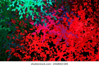 Verde oscuro, patrón abstracto de Vector rojo con flores, hojas. Ilustración creativa en estilo borroso con hojas, flores. Plantilla para fondos de teléfonos celulares.